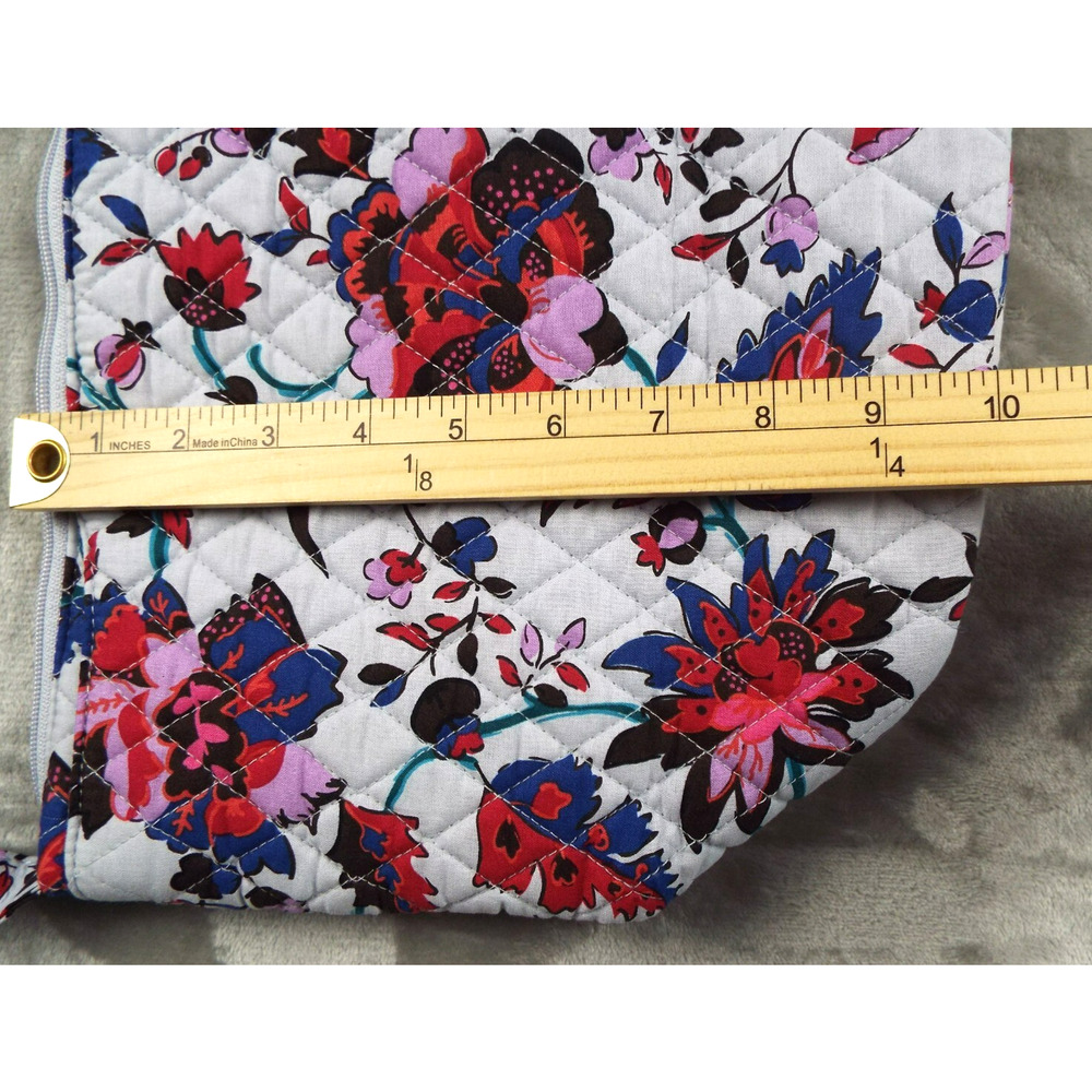 VERA BRADLEY Gray Bucket Crossbody Floral Flowers Top Zip Adjustable Strap NWT - Picture 5 of 9